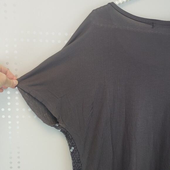 Spencer & Graham |‎ Velvet Sequin Tee Gray Size Med - Picture 4 of 6
